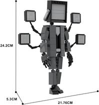 Conjunto de construção ICEBRICKS Skibidi Toilet TV Man Boss, brinquedo grande de ação para TV-Man, blocos de construção Creative Giant TV Men, 272 unidades de kits de RPG e presentes colecionáveis para crianças, meninos, meninas e fãs de jogos