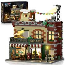 Conjunto de construção INSOON Coffee House com luz LED 1589 unidades 10+ Y