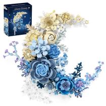 Conjunto de construção Loyratche Blue Moon Flower com 935 tijolos Conjunto de construção Loyratche Blue Moon Flower com 935 tijolos