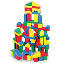 Conjunto de Construção Melissa & Doug - 100 Blocos de 4 Cores e 9 Formas