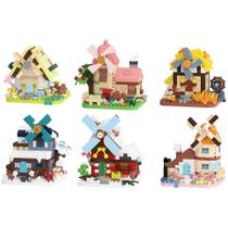 Conjunto de Construção Mini Moinho de Vento e Chalé Gearblox com 6 Estilos Conjunto de Construção Mini Moinho de Vento e Chalé Gearblox com 6 Estilos