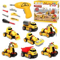 Conjunto de construção MOBIUS Toys Take Apart Truck 7 em 1 com furadeira