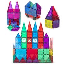 Conjunto de construção Playmags Magnetic Tiles 56 unidades com Car Kids 3+