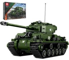 Conjunto de construção Reobrix M4A3E8 Sherman Tank WW2 836 unidades com mais de 8 anos