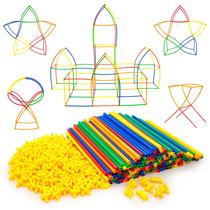 Conjunto de construção Toy Straw Building Straw Picasso Tiles 400 unidades Conjunto de construção Toy Straw Building Straw Picasso Tiles 400 unidades