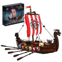 Conjunto de construção VONADO Pirate Ship Viking Ship 555 unidades para crianças a partir de 6 anos