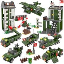 Conjunto de construção WishaLife City War Military Base 1162 peças
