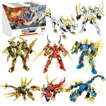 Conjunto de construção WishaLife Ninja Mech Dragon Warrior 1222 peças Conjunto de construção WishaLife Ninja Mech Dragon Warrior 1222 peças