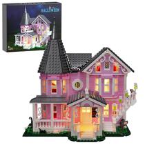 Conjunto de construção ZIQILIGHTING Pink Palace House com luzes 1349 unidades
