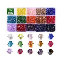 Conjunto De Contas De Cristal Bicone De 4mm E 6mm, Kit De Espaçadores De Vidro Multifacetados Para