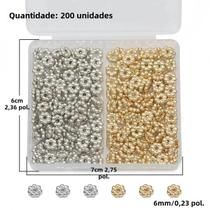 Conjunto de Contas de Floco de Neve 6mm - Banhado a Ouro e Prata - Para Pulseiras e Colares DIY Conjunto de Contas de Floco de Neve 6mm - Banhado a Ouro e Prata - Para Pulseiras e Colares DIY