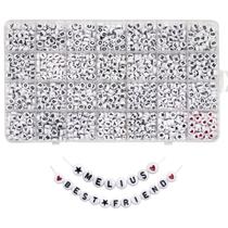 Conjunto de Contas de Letras Acrílicas MELIUS 1450 Peças 4x7mm Branco Conjunto de Contas de Letras Acrílicas MELIUS 1450 Peças 4x7mm Branco