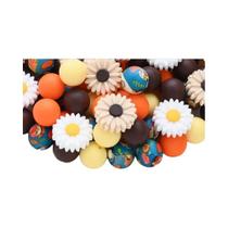 Conjunto De Contas De Silicone Com Estampa Floral Para DIY, Acessórios De Joias Para Corrente De