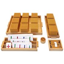 Conjunto de contas douradas Montessori Beads Math Manipulatives
