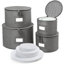 Conjunto de contêineres de armazenamento da China LotFancy Hard Shell, 4 unidades, cinza