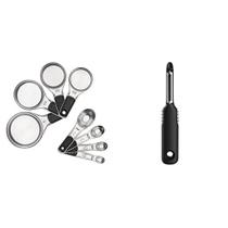 Conjunto de copo medidor e colher + descascador giratório de vegetais OXO Conjunto de copo medidor e colher + descascador giratório de vegetais OXO