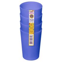 Conjunto de Copos 4 Peças Sortidos Branco, Azul ou Rosa - 787/2C - SANREMO