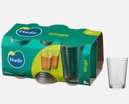 Conjunto de copos 6 peças de vidro de 365ml