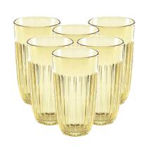 Conjunto De Copos 6 Peças Designer Sofisticado Vidro Multiuso