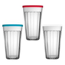 Conjunto de Copos Americano 450ml com Tampa Cores Sortidas, 12 Peças Conjunto de Copos Americano 450ml com Tampa Cores Sortidas, 12 Peças