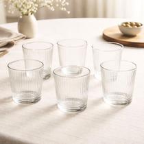 Conjunto de Copos Baixo De Vidro Tmax Lines 360ml - 6 peças