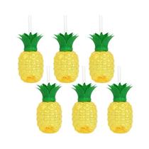 Conjunto De Copos De Bebida De Abacaxi E Coco Havaiano Com Canudo 6 Peças Suprimentos Para Festa De Conjunto De Copos De Bebida De Abacaxi E Coco Havaiano Com Canudo 6 Peças Suprimentos Para Festa De