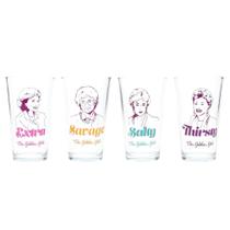 Conjunto de copos de cerveja Silver Buffalo Golden Girls Line Art 480 ml 4 unidades