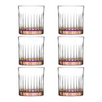 Conjunto De Copos De Cristal Colorido Para água/whisky 6 Peças 360 Ml Biona Oxford
