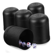 Conjunto de copos de dados FELTECHELECTR 5 conjuntos com 25 dados de plástico preto