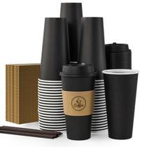 Conjunto de Copos de Papel Pretos JOLLY CHEF 590 ml - 20 oz Conjunto de Copos de Papel Pretos JOLLY CHEF 590 ml - 20 oz