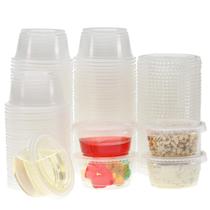 Conjunto de copos de plástico Freshware de 2 onças com tampas