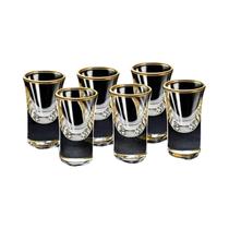 Conjunto De Copos De Shot Com Folha De Ouro 6 Peças Copos Coloridos Para Bebidas Kawaii Com Borda