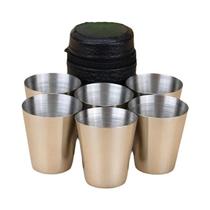Conjunto De Copos De Shot Mini Em Aço Inoxidável 4 6 Peças Portátil Para Cerveja Vinho Café Camping