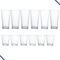 Conjunto de Copos de Vidro - 12 Peças