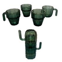 Conjunto de Copos de Vidro Cactus com 4 Peças de 240ML