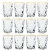 Conjunto de Copos de Vidro Diamond Fio de Ouro 270ml 12 peças - Lyor