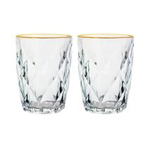 Conjunto de Copos de Vidro Diamond Fio de Ouro 270ml 2 peças - Lyor