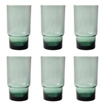 Conjunto de Copos De Vidro Verde Moderno Água 6 un 520Ml