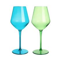 Conjunto De Copos De Vinho De Plástico Tritan Colorido 2/4/6PCS Inquebrável Reutilizável Para Festa