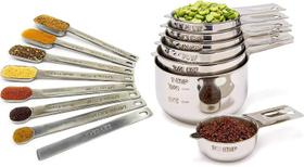 Conjunto de copos e colheres de medição em aço inoxidável Simply Gourmet Conjunto de copos e colheres de medição em aço inoxidável Simply Gourmet