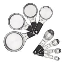 Conjunto de copos e colheres de medição OXO Good Grips em aço inoxidável Conjunto de copos e colheres de medição OXO Good Grips em aço inoxidável