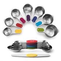 Conjunto de copos e colheres de medição Spring Chef Magnetic Stainless Steel