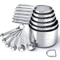 Conjunto de copos e colheres de medição TILUCK em aço inoxidável G-Large