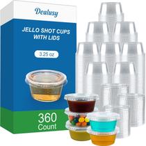 Conjunto de copos Jello Shot Dealusy 360 de 100 ml com tampas, seguros para alimentos