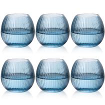 Conjunto de copos JOVGANK Blue Ribbed 320mL (6 unidades)