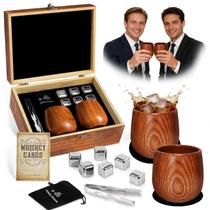 Conjunto de Copos para Whisky AMDISI em Carvalho Carbonizado com 2 Peças e Caixa para Presente Conjunto de Copos para Whisky AMDISI em Carvalho Carbonizado com 2 Peças e Caixa para Presente