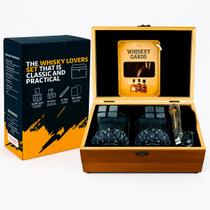 Conjunto de Copos para Whisky com Pedras de Gelo e Caixa de Madeira