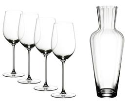 Conjunto de copos Riedel Veritas Riesling e Zinfandel (pacote com 4) com decantador