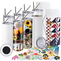 Conjunto de copos ROTERSTEIN, pacote com 8 unidades, 600 ml, aço inoxidável com acessórios Conjunto de copos ROTERSTEIN, pacote com 8 unidades, 600 ml, aço inoxidável com acessórios