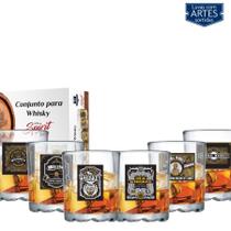 Conjunto de Copos Whisky Mirage On The Rocks Vidro de 250ml 6 Peças Ruvolo